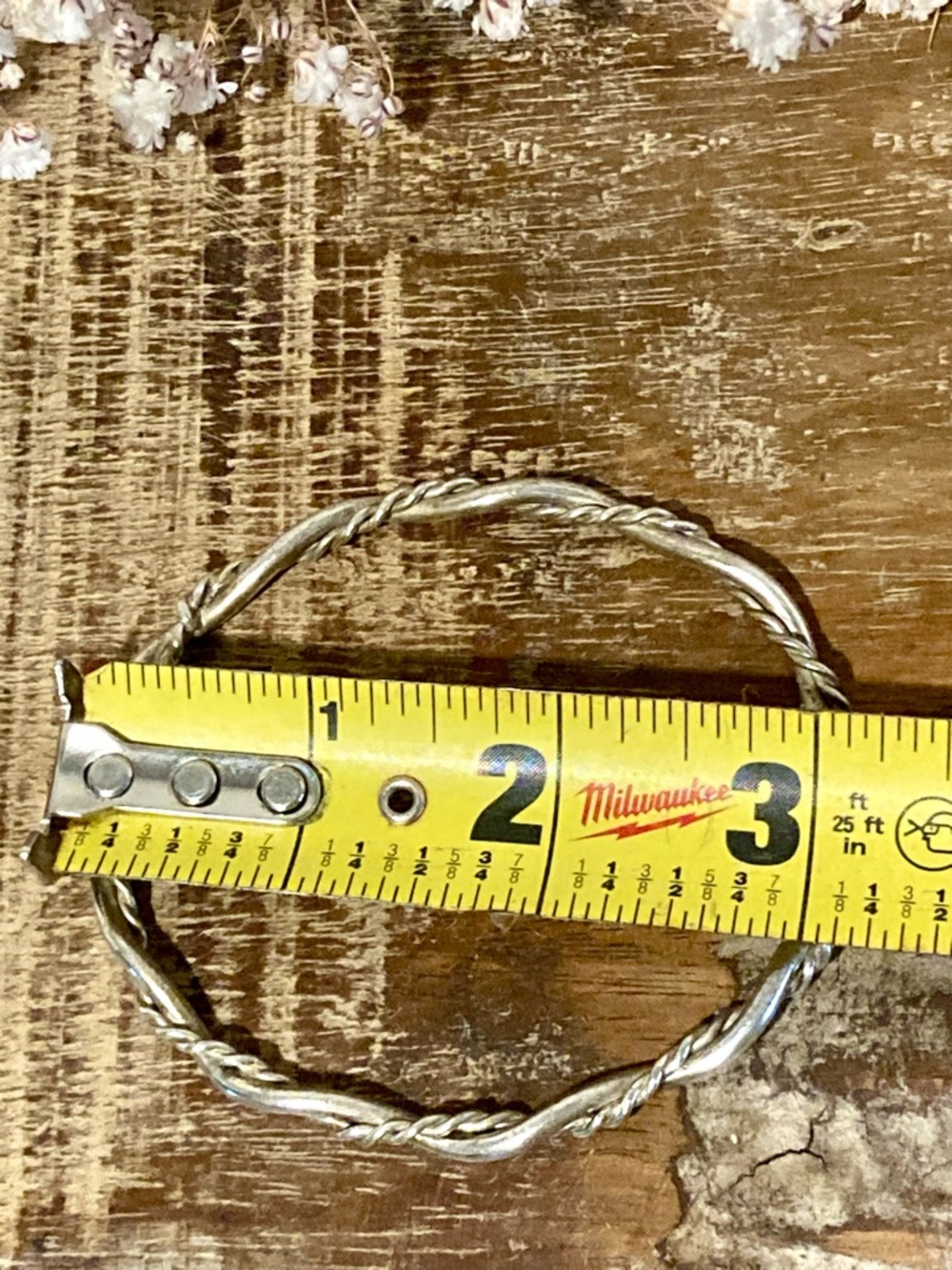 Twisted Wire Bangle Bracelet - Silver Tone - Picture 11 of 11